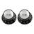 Knobs De Volume Allparts Pk-0184-023 Preto Com Prata Par