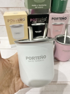 MATE PORTEÑO ACERO INOXIDABLE CON BOMBILLA - comprar online