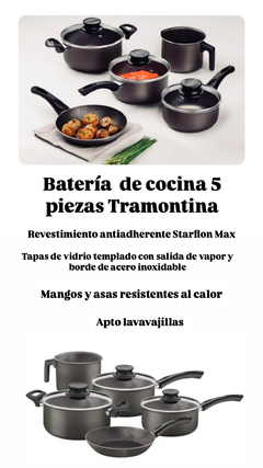 BATERIA DE COCINA 5 PZAS TRAMONTINA 28599/601 - mayoristaserma