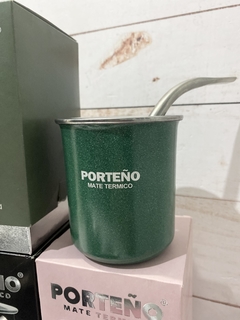 MATE PORTEÑO ACERO INOXIDABLE CON BOMBILLA - mayoristaserma