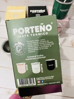 MATE PORTEÑO ACERO INOXIDABLE CON BOMBILLA - comprar online