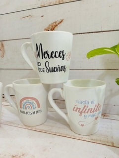 TAZA CONICA FRASES MOTIVACIONALES en internet