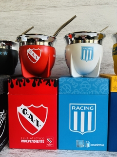 MATE PAMPA TRADICIONAL BOCA ABIERTA FUTBOL CON BOMBILLA - tienda online