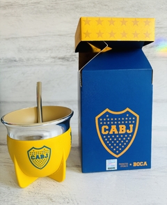 MATE PAMPA TRADICIONAL BOCA ABIERTA FUTBOL CON BOMBILLA