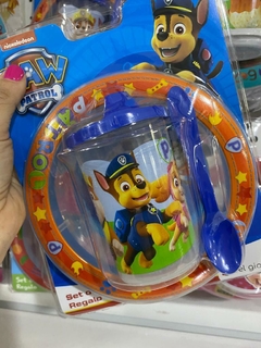 BLISTER BOWL + VASO TAPA TOMADORA PAW PATROL - comprar online