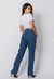 CALÇA JEANS FEMININA WIDE LEG BOLSOS FRONTAIS 22616 ESCURA - comprar online