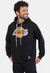 Moletom NBA Canguru Feltro Logo Los Angeles Lakers Preto