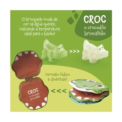 Kit Livro de Banho - Croc, O Crocodilo Brincalhão e Brinquedo de Banho 4m Multikids Baby