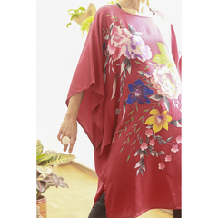 Kaftan de seda com batik