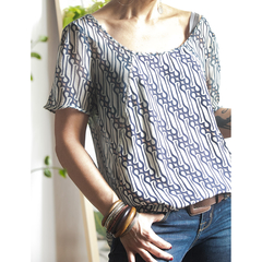 Blusa estampada de seda Animale