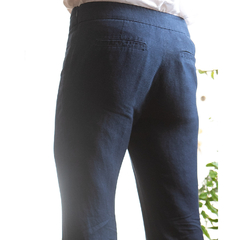 Calça de viscolinho azul marinho