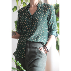 Camisa de seda florida Ateen - loja online