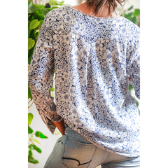 Camisa de crepe florida Shoulder - comprar online