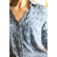 Camisa de viscose estampada - Brechó Pano Bonito