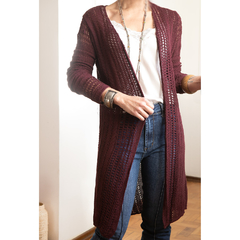 Maxi cardigan de tricô - Brechó Pano Bonito