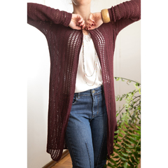 Maxi cardigan de tricô