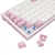 Teclado mecanico gamer redragon hades branco e rosa switch azul led branco k623-wp (pt-blue) - loja online