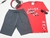 Conjunto Camiseta red com escrita e Bermuda Moletom