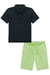 Conjunto Polo e Bermuda em Sarja - Lyllis Kids