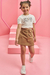 Conjunto de Blusa Boxy em Meia Malha com Short Saia em Sarja Power com Elastano - loja online