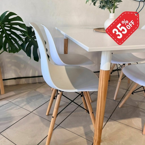 COMBO EAMES 140X80 rectangular + 6 sillas Eames