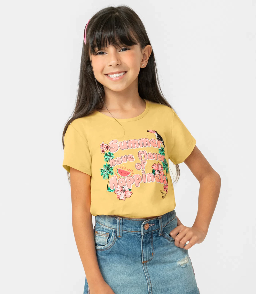 BLUSA COM ELASTICO NA BARRA ROVITEX INFANTIL