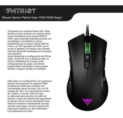 Mouse Gamer Patriot Viper V550 Rgb Optico 5000 Dpi Usb en internet