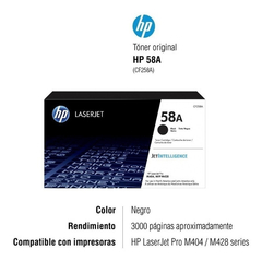 Toner Original Hp Cf258a 58a Cf 258a 258 Negro M404 Mfp M428 - comprar online