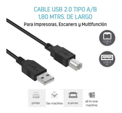 Cable Usb A/b 1.80m 2.0 Genérico Universal Promoción !! en internet