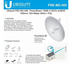Antena Ubiquiti Powerbeam 2.4ghz 150mbps +20km - tienda online