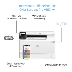 Imagen de Impresora Multifunción A Color Hp Laserjet Pro M182nw Con Wifi 220v