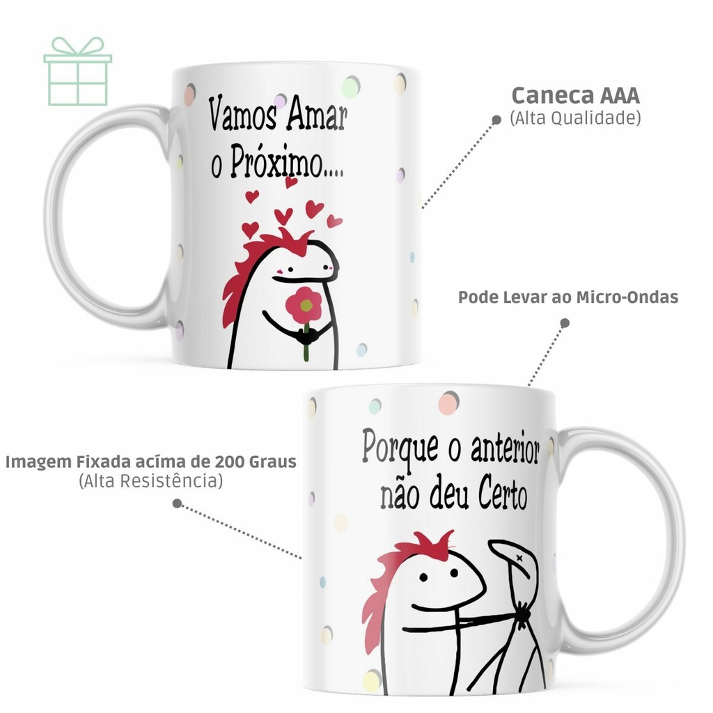 Caneca cerâmica personalizada presente flork frases engraçadas