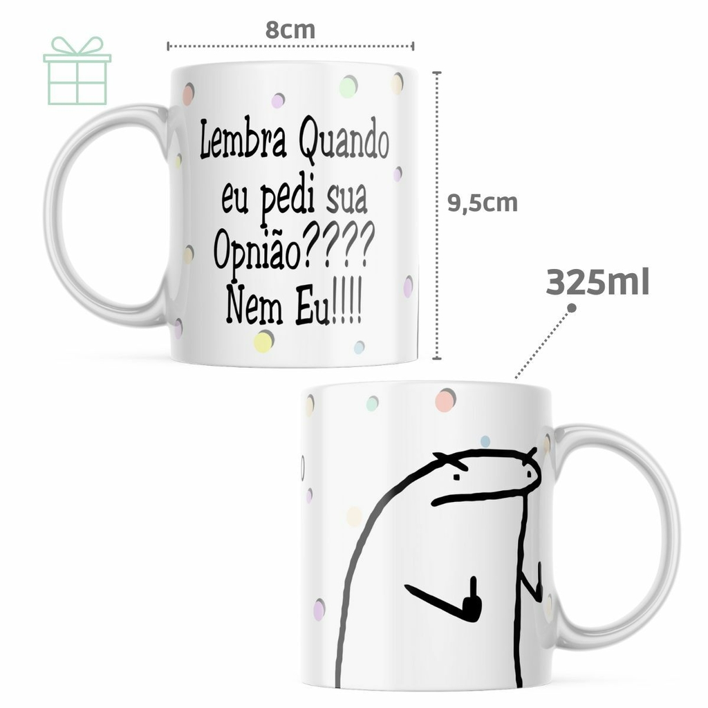 Caneca Personalizada Meme Flork - Aqui para sua Opinião