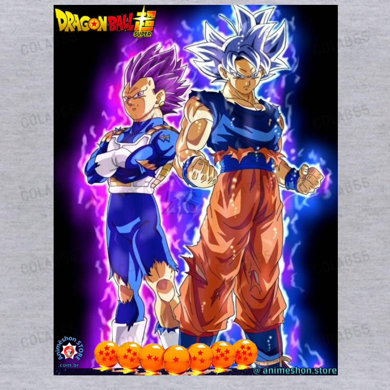 Kit 3 quadros vertical dbz super goku ssj blue