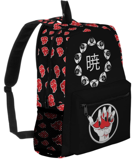 Mochila Naruto Nuvem Novidade Bolsa Escolar - Preto