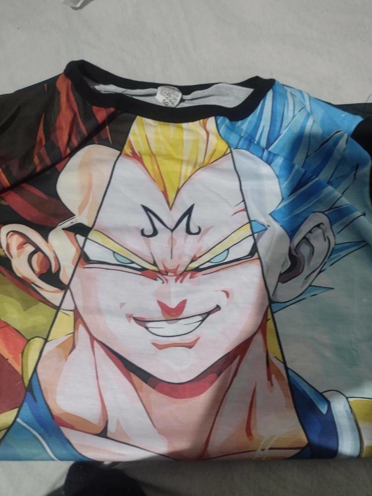 Camiseta Estampada Goku Criança Camisa Masculina Azul Tamanho:P