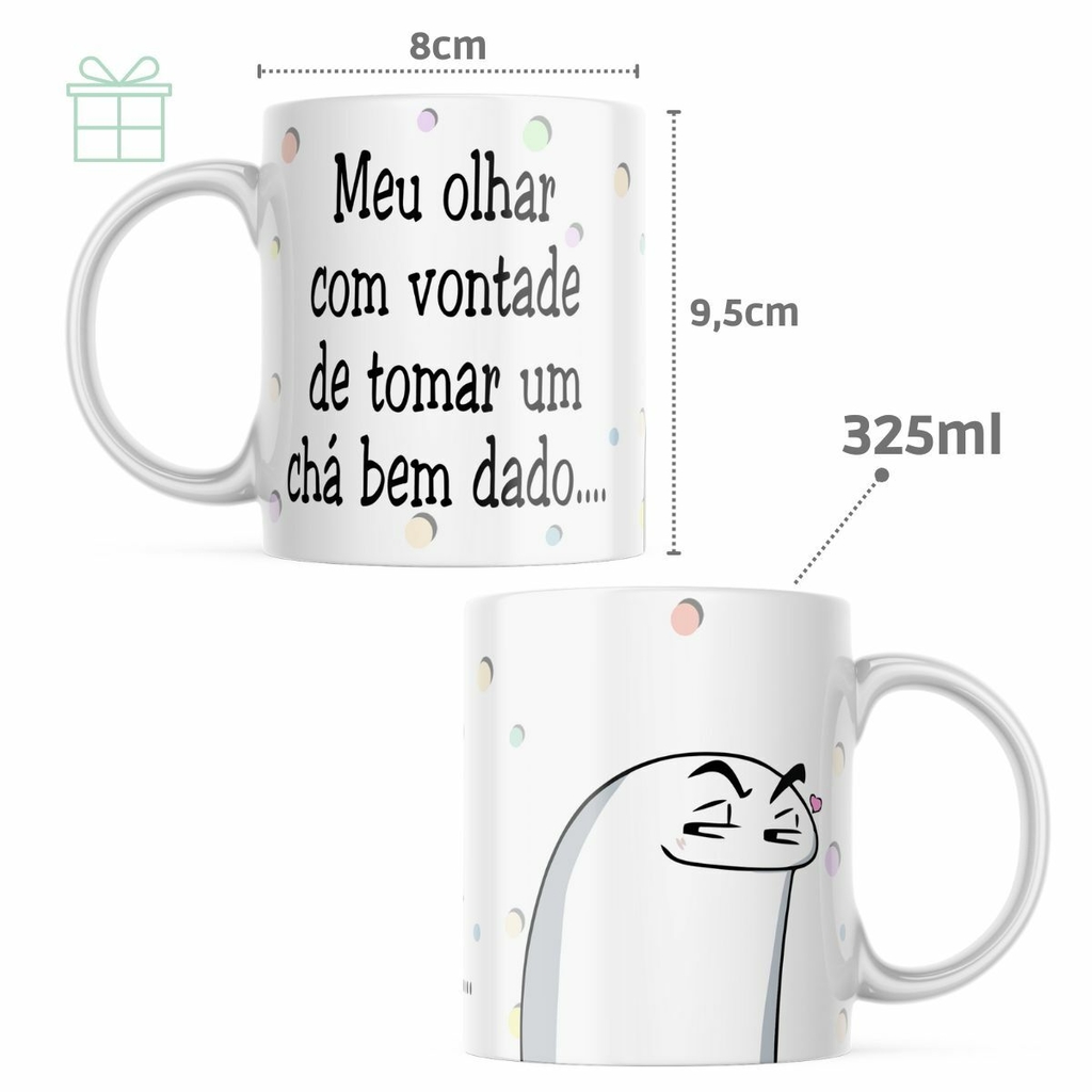 Caneca De Aniversario Flork Meme 325 Ml De Porcelana