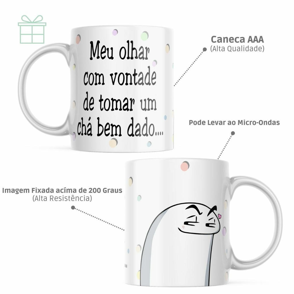 Caneca Personalizada Meme Flork - Aqui para sua Opinião