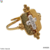 Anillo ajustable con placa y cruz acero dorado - comprar en línea