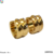 Arracadas tipo huggies 2 líneas 9mm x 7mm acero dorado - comprar en línea