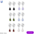 Imagen de Aretes huggies gota cristal acero (paquete con 6 pares, 6 colores)