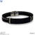 Pulsera caucho doble con placa de acero negro - comprar en línea