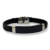 Pulsera caucho trenzado placa acero negro