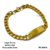 Pulsera barbada 22cms placa acero dorado