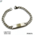 Pulsera barbada 19cms placa acero plateado - comprar en línea