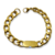 Pulsera barbada placa oval 19cms - 9mm acero dorado