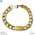 Pulsera barbada placa oval 19cms - 9mm acero dorado en internet