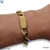 Pulsera barbada placa oval 19cms - 9mm acero dorado - comprar en línea