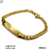 Pulsera infantil placa barbada acero dorado - comprar en línea