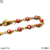 Pulsera ojitos rojo 4mm acero dorado - comprar en línea